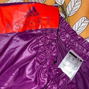 Purple adidas shorts